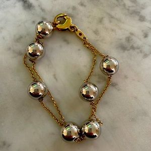 Roberto Coin two tone 18k bracelet with sterling silver balls